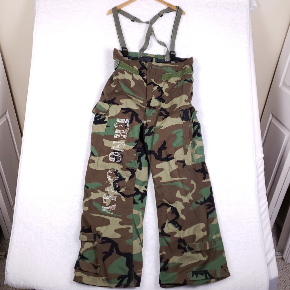 USGI Chemical Protective Pants Mens Medium Long Military Overgarment Woodland